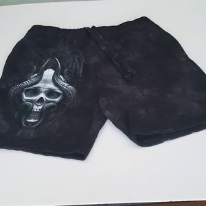 SULLEN ART HORNED SKULL SWEAT SHORT SIZE MEDIUM